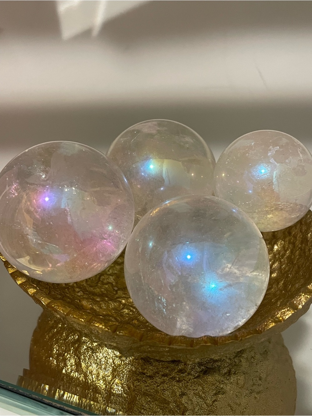 Mamaste Club Angel Aura Iridescent Crystal Sphere